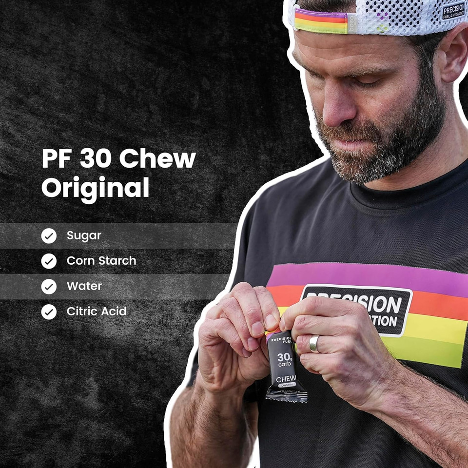 Precision Fuel Pf 30 Chew Energy Chews - Carbohydrate Fuel For Endurance, Lightweight & Portable, 30G Carbs - Ideal For Long Runs, Rides & Workouts -Original Flavour (15 Chews)