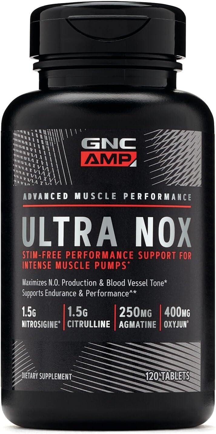 Gnc Amp Ultra Nox, Supports Endurance & Performance, Stim-Free, 120 Count