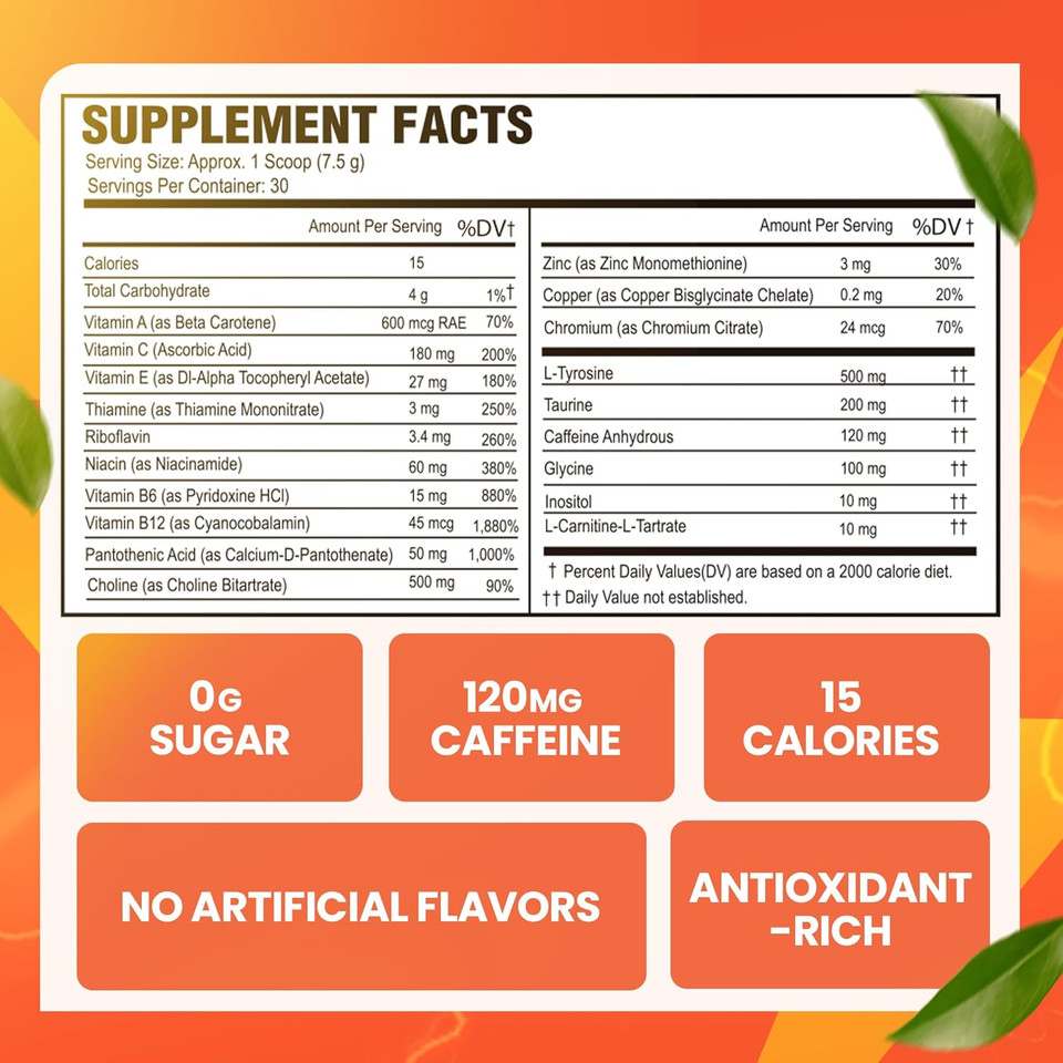 Morning Buzz Energy Drink Powder - Energy Boost Drink Mix - Sugar-Free Energy With Antioxidants - Morning Kickstart And Sports Nutrition Endurance Product - 30 Servings, Fruit Punch, 7.9 Ounces