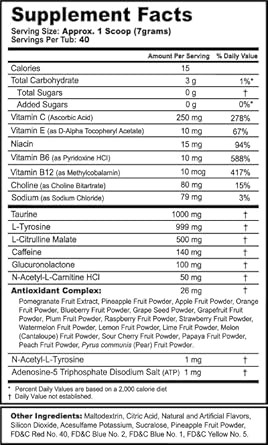 G Fuel Crash Team Rumble Energy Drink Powder, Pre Workout Caffeine Mix For Gaming, Sugar Free Focus Amino, Vitamin + Antioxidants, 9.9Oz (Apple Mango Wumpa Fruit, 40 Servings)