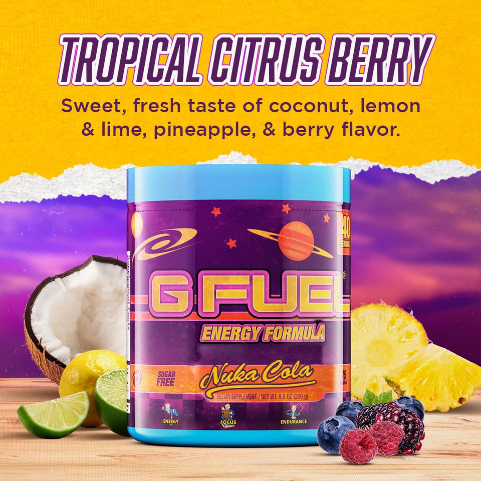 G Fuel Genshin Impact Energy Drink Powder, Pre Workout Caffeine Mix For Gaming, Sugar Free Focus Amino, Vitamin + Antioxidants, 9.9Oz (Cactus Lime, 40 Servings)