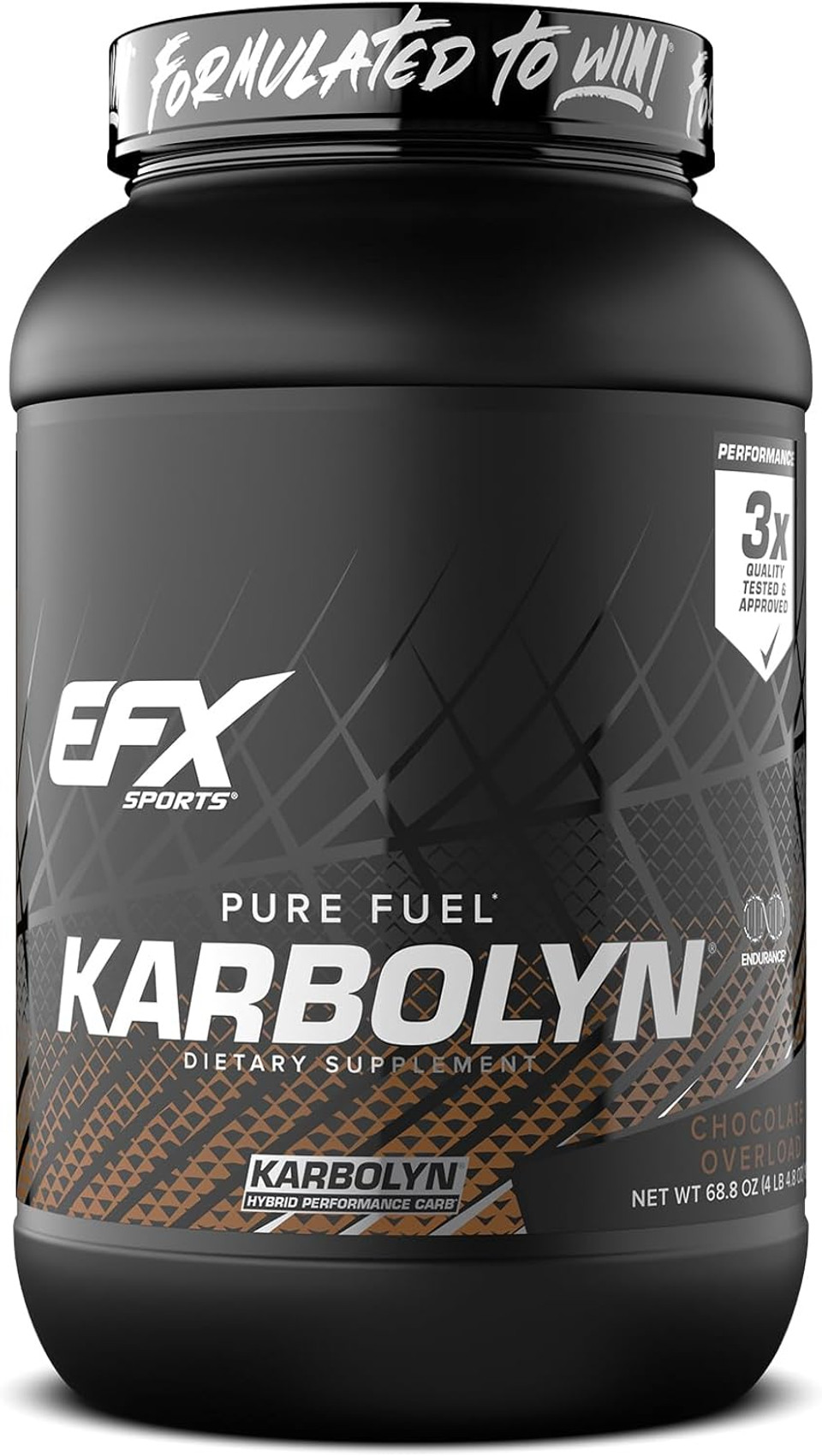 Efx Sports Karbolyn Fuel | Fast-Absorbing Carbohydrate Powder | Carb Load, Sustained Energy, Quick Recovery | Stimulant Free | 18 Servings (Strawberry)