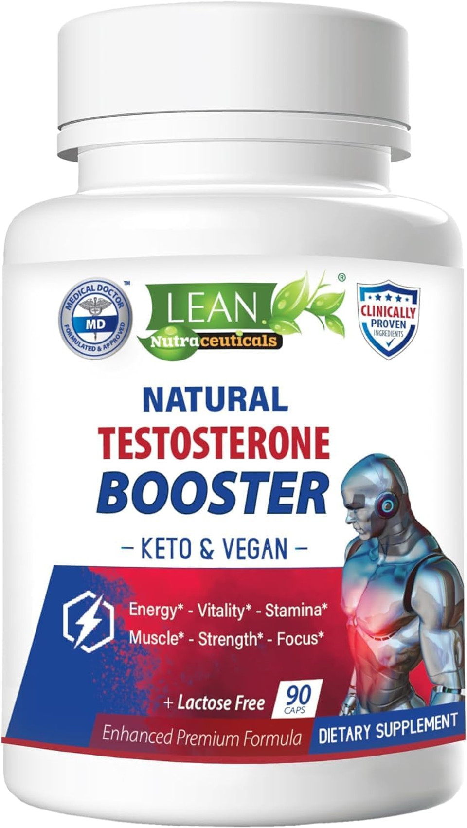 Testosterone Booster For Men - Lactose Free Natural Male Enhancement Supplement With Tongkat Ali, Dhea & Tribulus Terrestris - Keto Friendly And Vegan Pills For Energy, Mood, & Muscle - 90 Capsules Testosterone Booster For Men - Lactose Free Natural Male Enhancement Supplement With Tongkat Ali, Dhea & Tribulus Terrestris - Keto Friendly And Vegan Pills For Energy, Mood, & Muscle - 90 Capsules