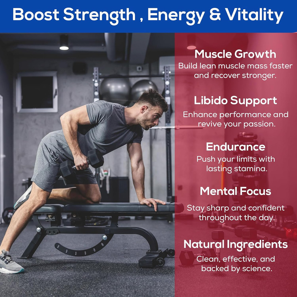 Lean Nutraceuticals Testosterone Booster For Men - Strength, Endurance, And Vitality - 180 Caps