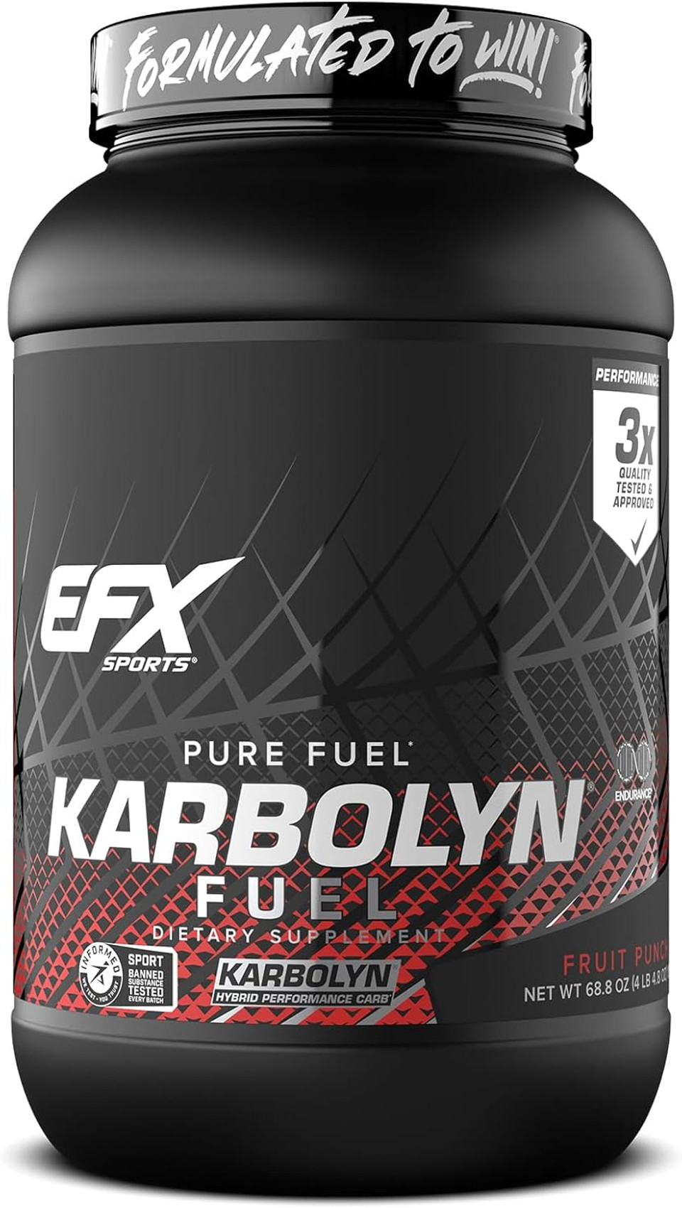 Efx Sports Karbolyn Fuel | Fast-Absorbing Carbohydrate Powder | Carb Load, Sustained Energy, Quick Recovery | Stimulant Free | 36 Servings (Fruit Punch)