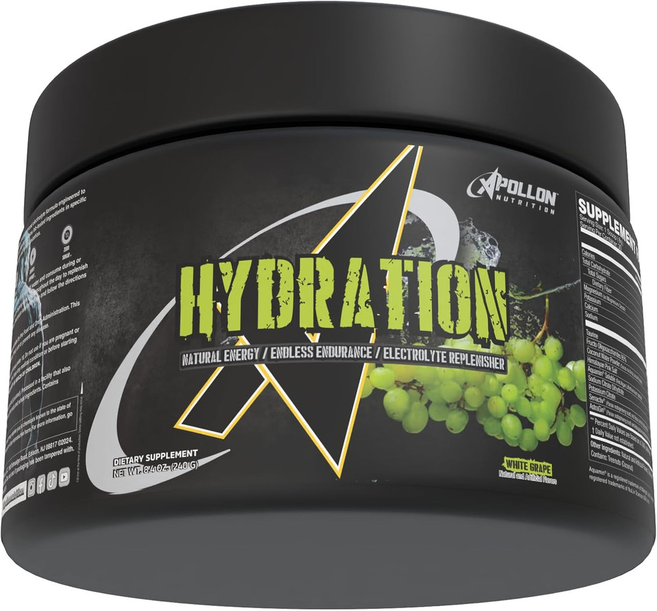 Apollon Nutrition Hydration & Recovery | Premium Electrolyte Endurance Formula (30 Serving, White Grape)