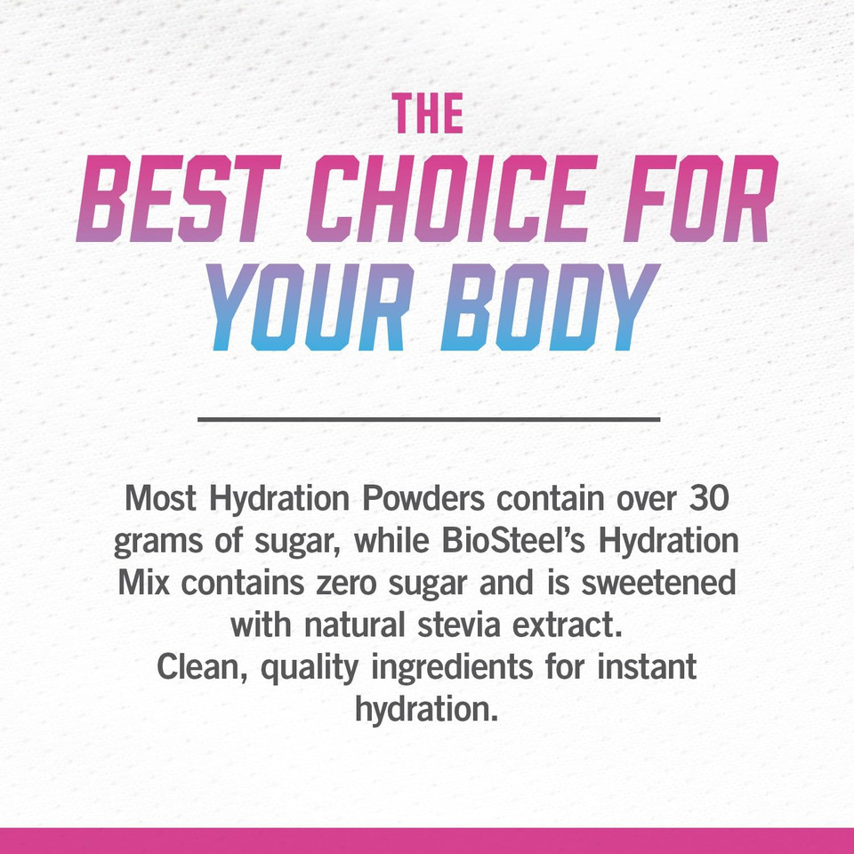 Biosteel Zero Sugar Hydration Mix, Great Tasting Hydration With 5 Essential Electrolytes, Rainbow Twist Flavor, 45 Servings Per Tub