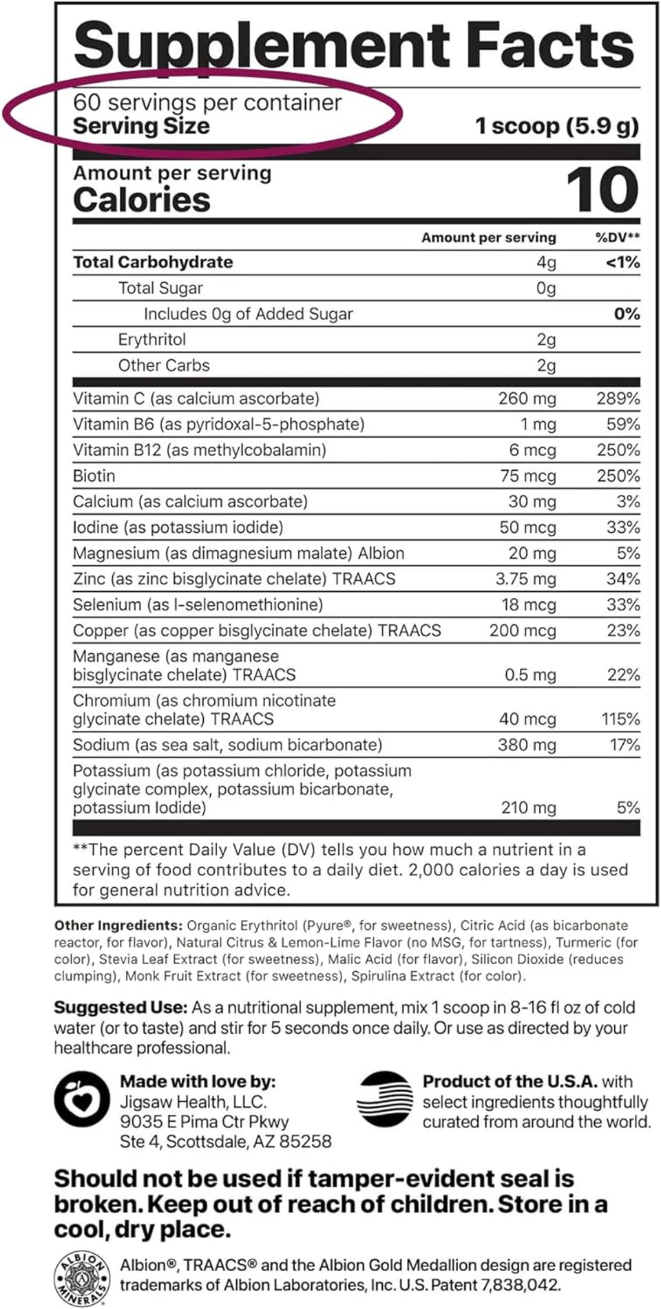 Jigsaw Health Electrolyte Supreme | Broad Spectrum Of Electrolytes + Trace Minerals | Berry-Licious Flavor | 60 Servings (Jar)