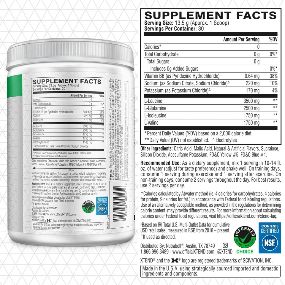 Original Bcaa Powder Airheads Candy Flavor, 7G Bcaa And 2.5G L-Glutamine, Sugar Free Post Workout Muscle Recovery Drink With Amino Acids For Men & Women, 30 Servings