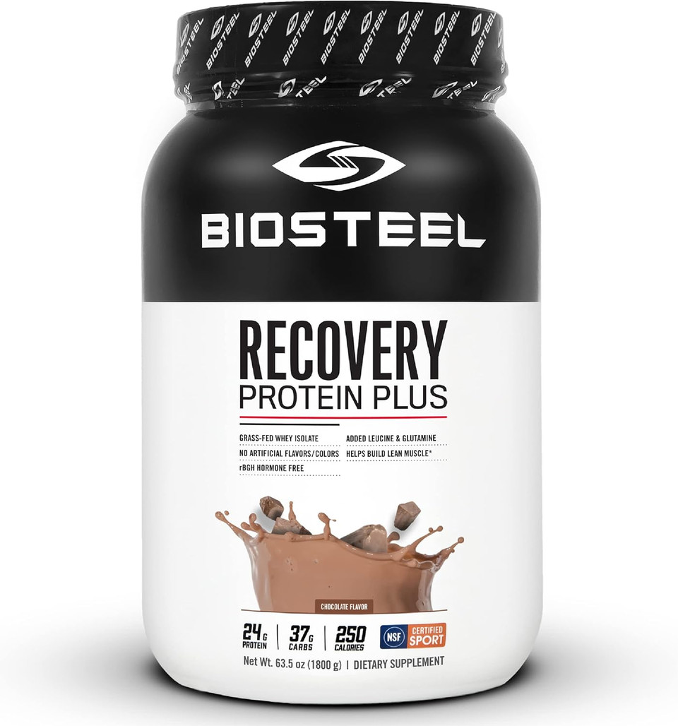 Biosteel Recovery Protein Plus Powder Supplement, Grass-Fed And Non-Gmo Formula, Chocolate, 27 Servings Biosteel Recovery Protein Plus Powder Supplement, Grass-Fed And Non-Gmo Formula, Chocolate, 27 Servings