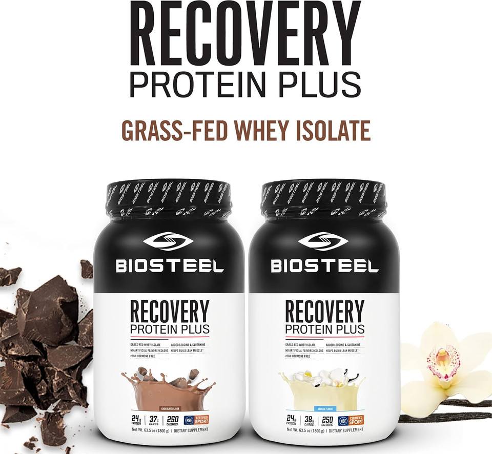Biosteel Recovery Protein Plus Powder Supplement, Grass-Fed And Non-Gmo Formula, Chocolate, 27 Servings Biosteel Recovery Protein Plus Powder Supplement, Grass-Fed And Non-Gmo Formula, Chocolate, 27 Servings