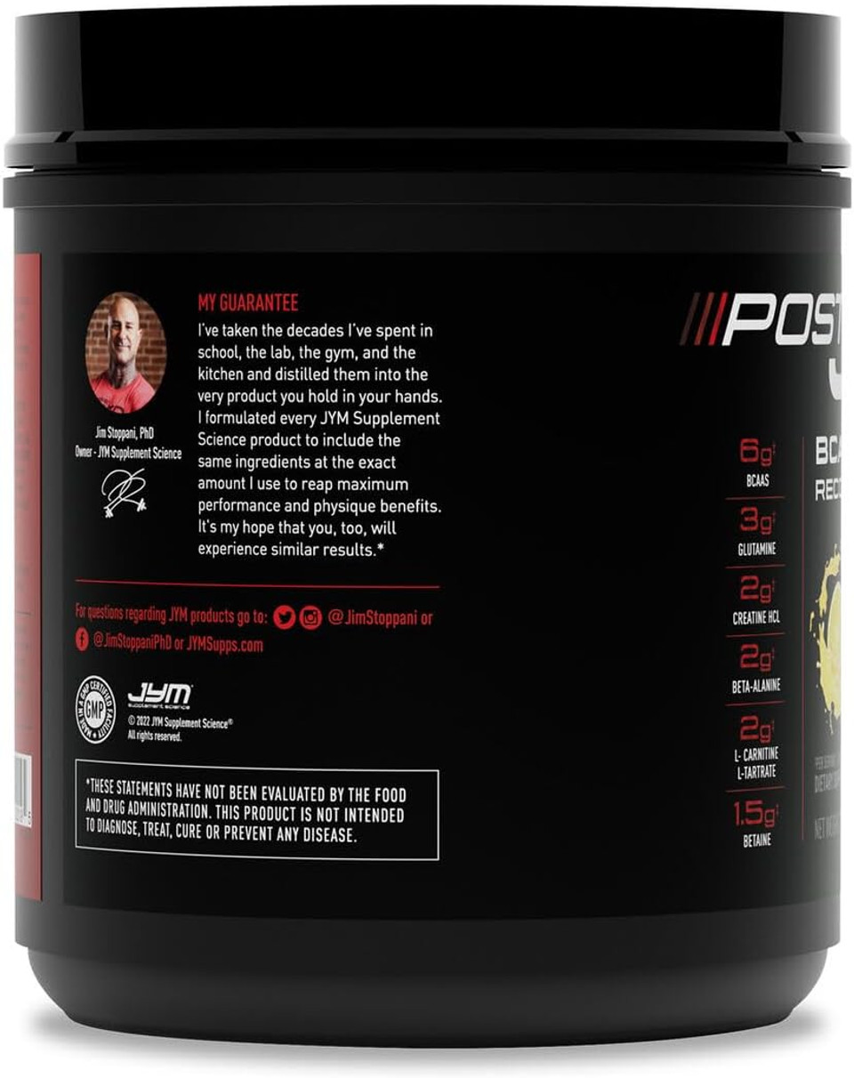 Jym Supplement Science Post Jym Active Matrix Mandarin Orange Amino Recovery Powder Pure Creatine Hcl, BcaaS, Glutamine, Carnitine, Betaine, Taurine For Strength, Repair, Performance 30 Servings
