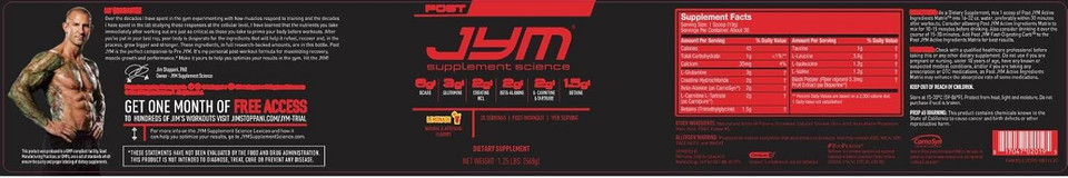 Post Jym Active Matrix Amino Recovery Powder | Pure Creatine Hcl, BcaaS, Glutamine, Carnitine, Betaine, Taurine For Maximum Strength, Repair, Definition, Performance | Lemonade Flavor 30 Servings