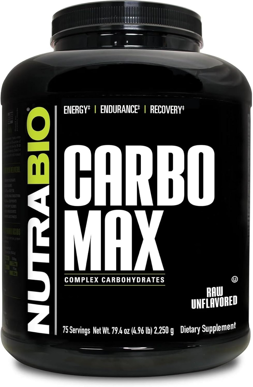 Nutrabio Carbomax Maltodextrin Powder - Carbohydrate Powder For Sustained Energy - Calorie Rich For Muscle And Weight Gain - Unflavored - 5 Pounds, 75 Servings