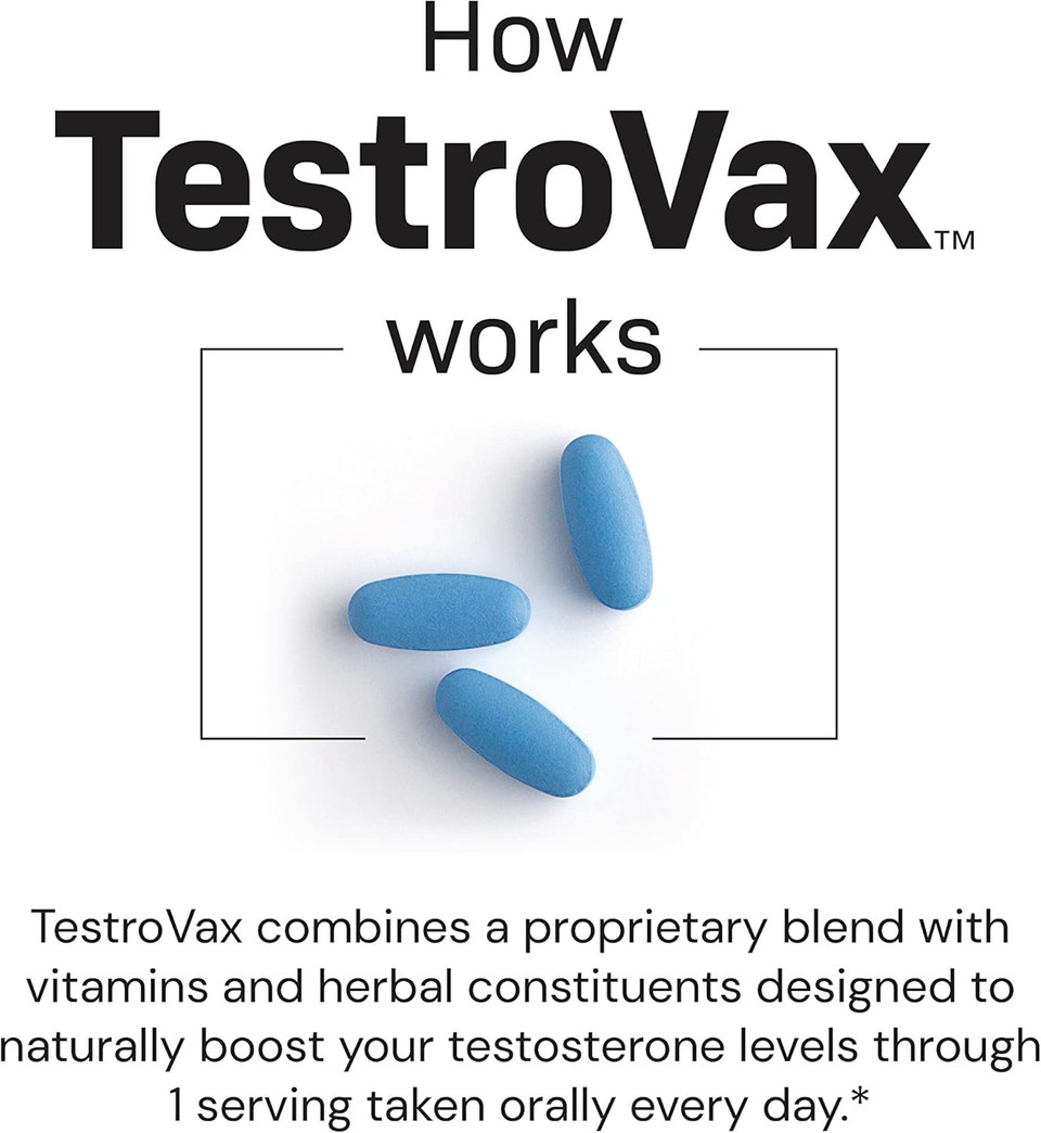 Testrovax Testosterone Boosting Compound 60 Tablets Of Increased Sex Drive, Muscle Mass Growth, Enhanced Drive And Energy, 60 Count (20 Servings)