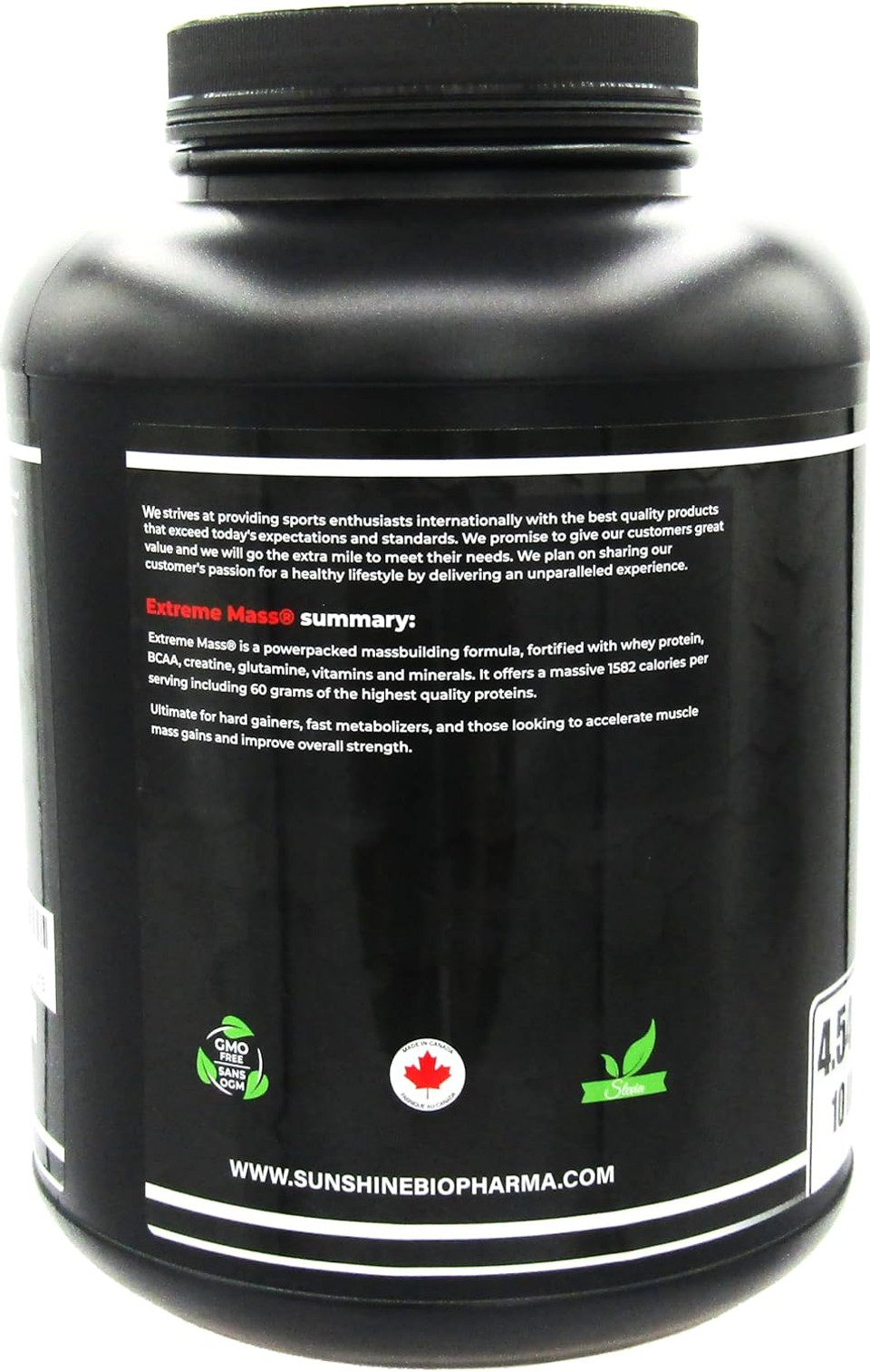 Extreme Mass Weight Gainer Muscle Builder, 10 Lb (4.54 Kg) With Less Sugar For Intense Workout Training Made Of High Calorie Fortified Whey Protein (Strawberry-Banana)