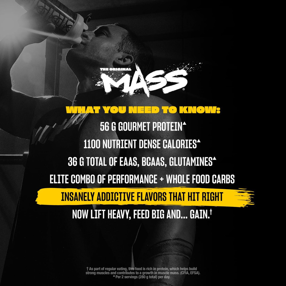 Mutant Mass | Weight Mass Gainer Protein Powder - High Calorie Protein Powder For Muscular Mass - Vanilla Ice Cream - 5 Pound