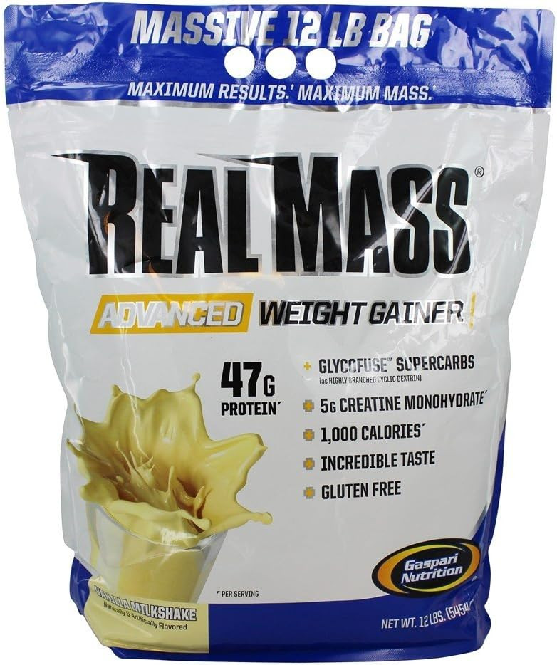 Gaspari Nutrition Real Mass: Advanced Weight Gainer, Protein And Complex Carb Blend, 50G Protein, 16G Eaas, Gluten-Free, 12 Lbs (Chocolate Ice Cream)