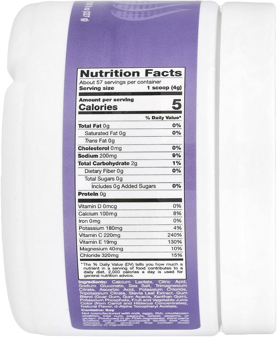 California Gold Nutrition Hydrationup®, Electrolyte Drink Mix With Vitamin D, Calcium, Iron And Potassium, Grape, 8 Oz (227 G)