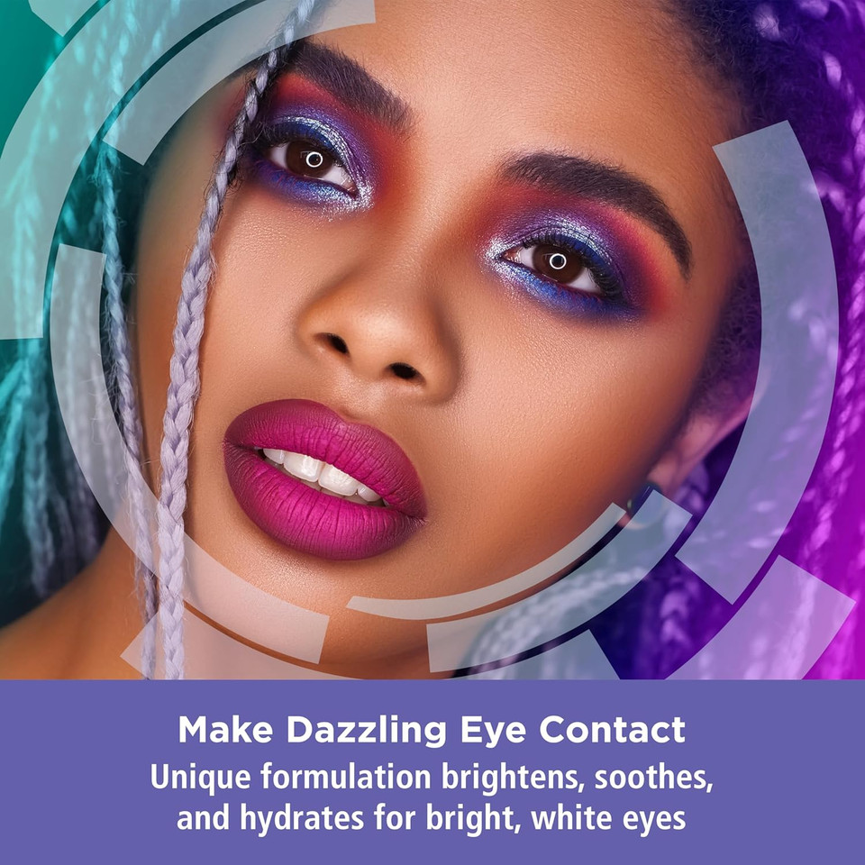 Rohto Optic Glow Whitening, Lubricant Eye Drops, Whitens, Brightens, And Hydrates Red Eyes, Fast-Acting Formula, Sterile Eye Drops, 0.4 Fl Oz Bottle