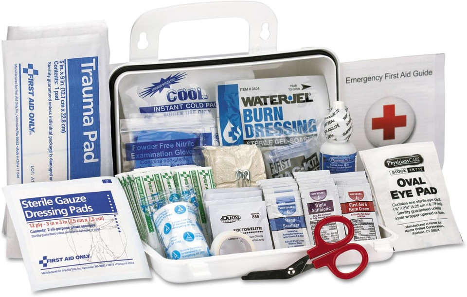 First Aid Only 90562 Ansi A 2015 And Osha Compliant First Aid Kit, 25-Person Emergency First Aid Kit For Business, Home, Car, And Construction Sites, 89 Pieces