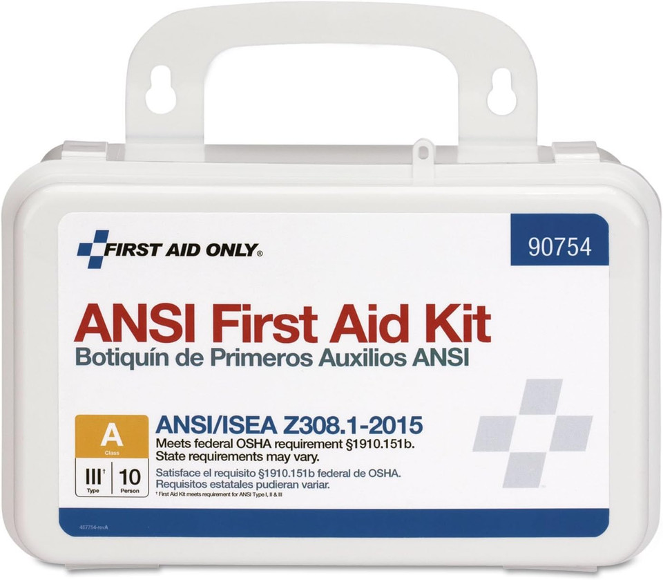 First Aid Only 90562 Ansi A 2015 And Osha Compliant First Aid Kit, 25-Person Emergency First Aid Kit For Business, Home, Car, And Construction Sites, 89 Pieces