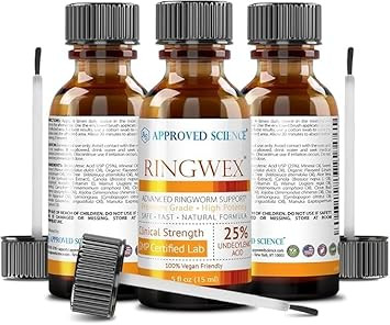 Approved Science® Ringwex - All Natural Ringworm Support With Undecylenic Acid - Uniquely Formulated To Target Deep-Rooted Symptoms - .5 Fl. Oz