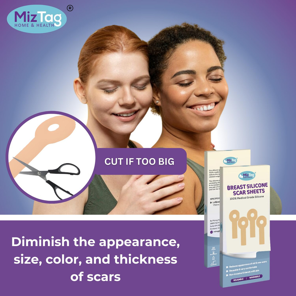 Breast Augmentation Recovery Supplies - Silicone Sheets For Healing - Comfortable Under Post-Op Bra (4 Pcs)