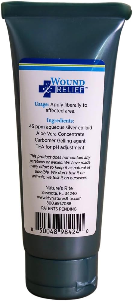 Nature'S Rite Wound Relief, Healing Oitment, Fast Acting Wound Healing Gel, Natural Formula With Silver Colloid And Aloe Vera