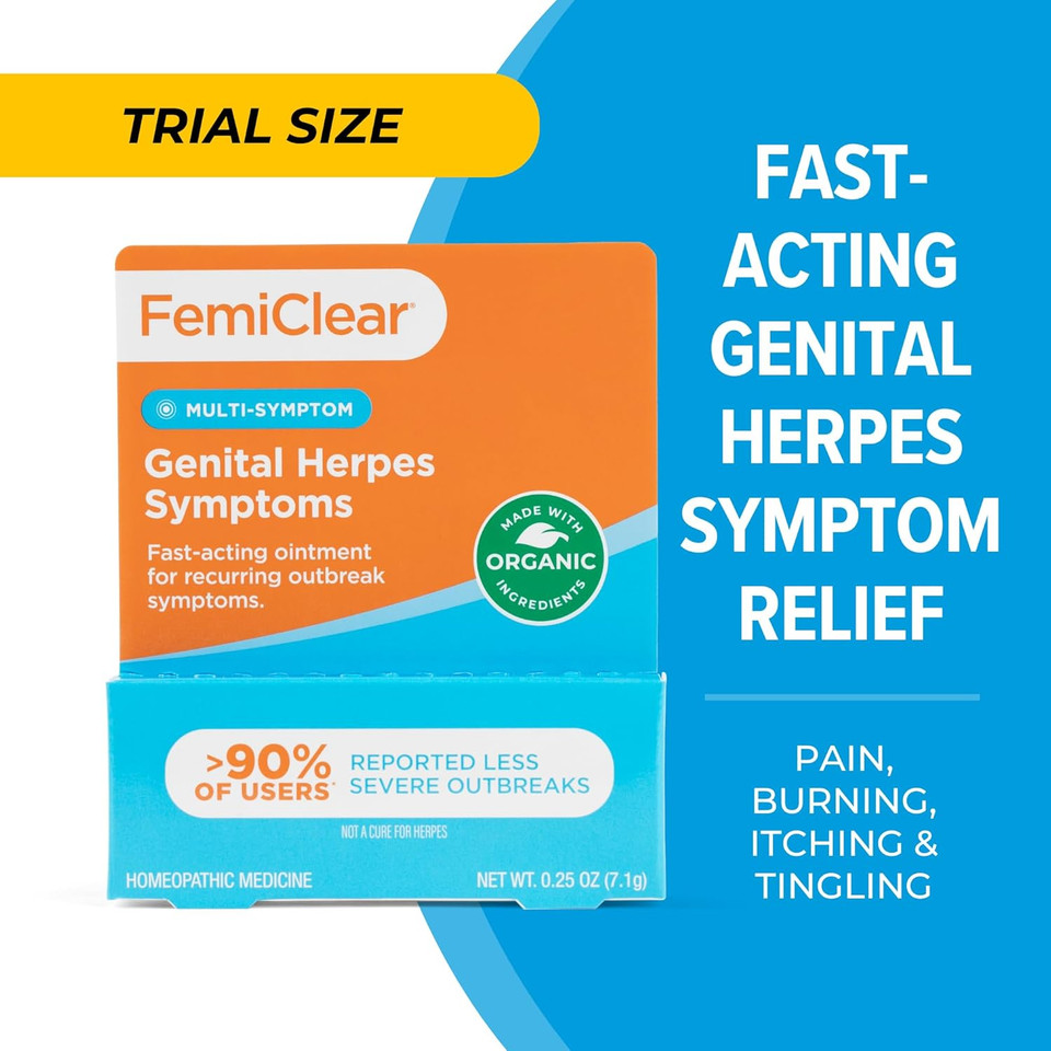 Femiclear, Multi-Symptom Relief - Formulated With All-Natural And Organic Ingredients - 0.25 Ounce Tube
