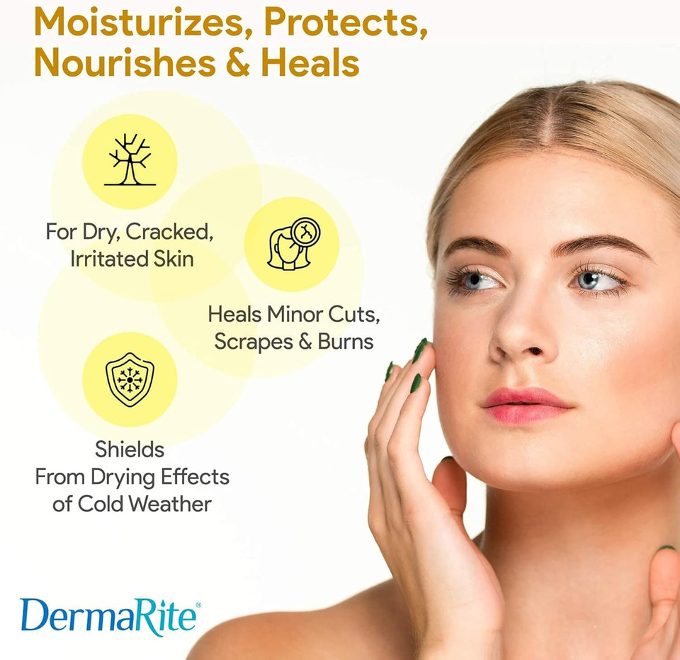 Dermarite'S Dermaphor Skin Protectant, Moisturizing Ointment - Soothes And Shields Dry, Cracked Or Irritated Skin, Unscented - 4 Oz. Tube, 2 Count