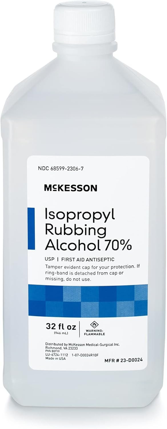 Mckesson Isopropyl Rubbing Alcohol 70% [2 Count] Usp First Aid Antiseptic, 32 Oz