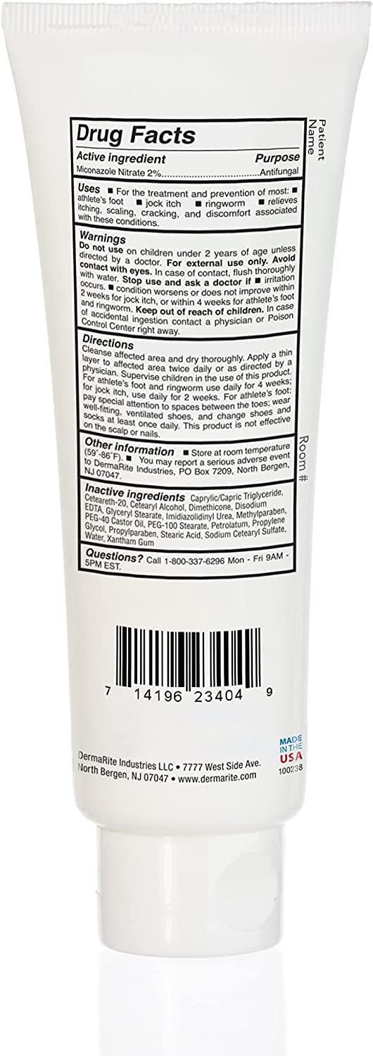 Dermafungal Antifungal Cream - Treats And Prevents Most AthleteS Foot, Jock Itch, And Ringworm - 2% Miconazole Nitrate  3.75 Oz Tube