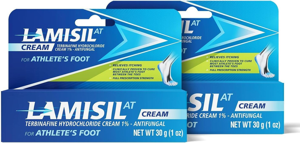 Lamisil 1 Week AthleteS Foot Treatment, Antifungal Cream With Terbinafine Hydrochloride 1%, Fast Symptom Relief & Prevents Recurrence, 1 Oz (30 G) - 2Pk