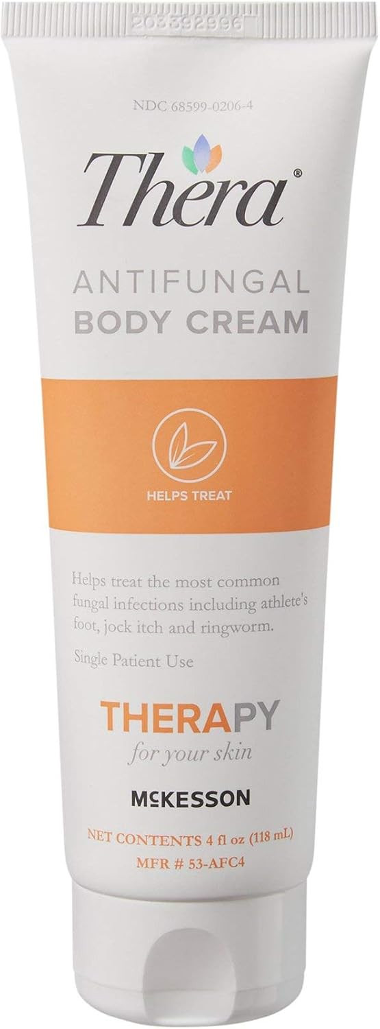 Thera MckessonS Antifungal Cream, 2% Miconazole Nitrate, Body, Skin, Athletes Foot Treatment - Relief For Ringworm, Jock Itch - 4 Oz