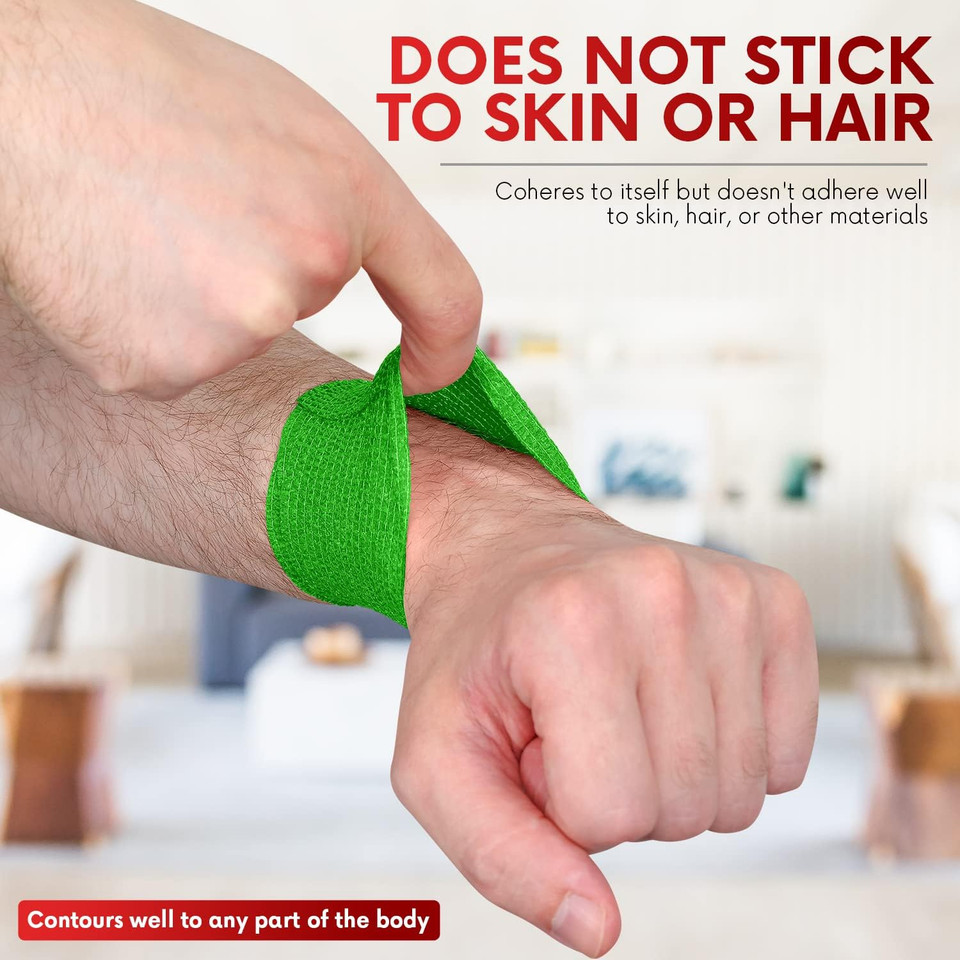 Healqu Self Adhesive Bandage Wrap  12 Rolls 2In X 5Yd Cohesive Tape For Athletic And Sports - Self Adherent Medical Tape, Flexible, Elastic Bandages Multicolor For Wrist & Ankle Vet Wrap For Dogs