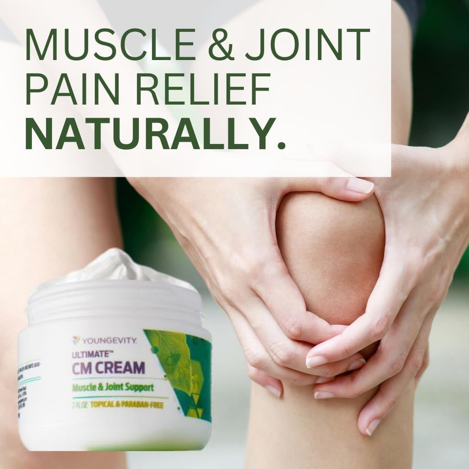 Youngevity Ultimate Cm Cream - Muscle And Joint Deep Soothing Analgesic Cream - Paraben Free - Back, Neck, Hand, And Feet Pain Support - Menthol 1.4% - (2 Oz Jar)