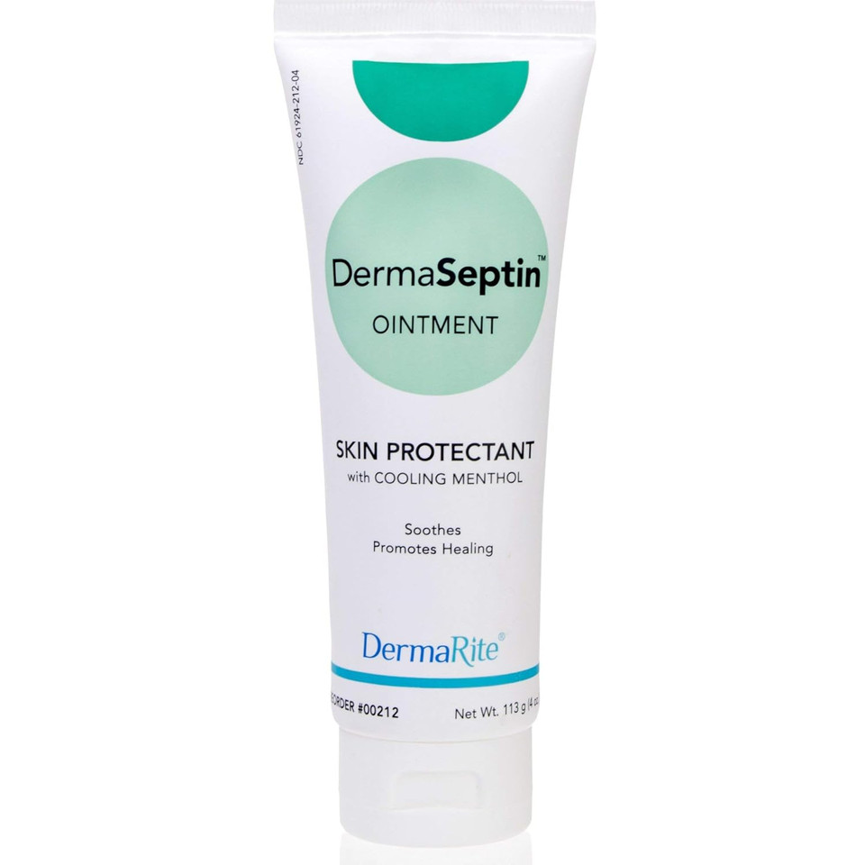 Dermarite'S Dermaseptin Ointment, Skin Protectant - With Cooling Menthol, Soothes And Promotes Healing, Fragrance-Free - 4 Oz. Tube, 1 Count