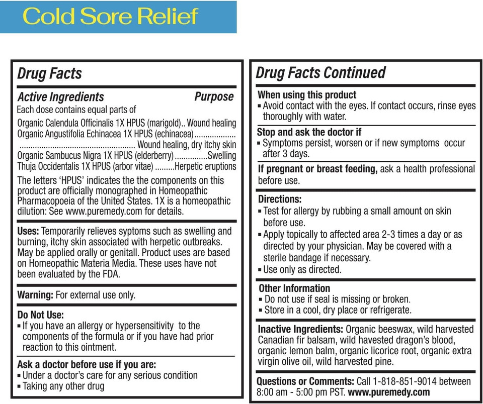 Puremedy Intensive Lip Repair Ointment - Moisturizing For Dry, Cracked Lips