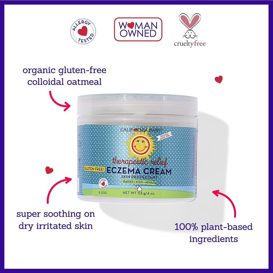 California Baby Eczema Cream | Steroid-Free Eczema Treatment | Colloidal Oatmeal + Aloe Vera | Soothing Eczema Lotion For Kids + Adults | 57 G / 2 Oz