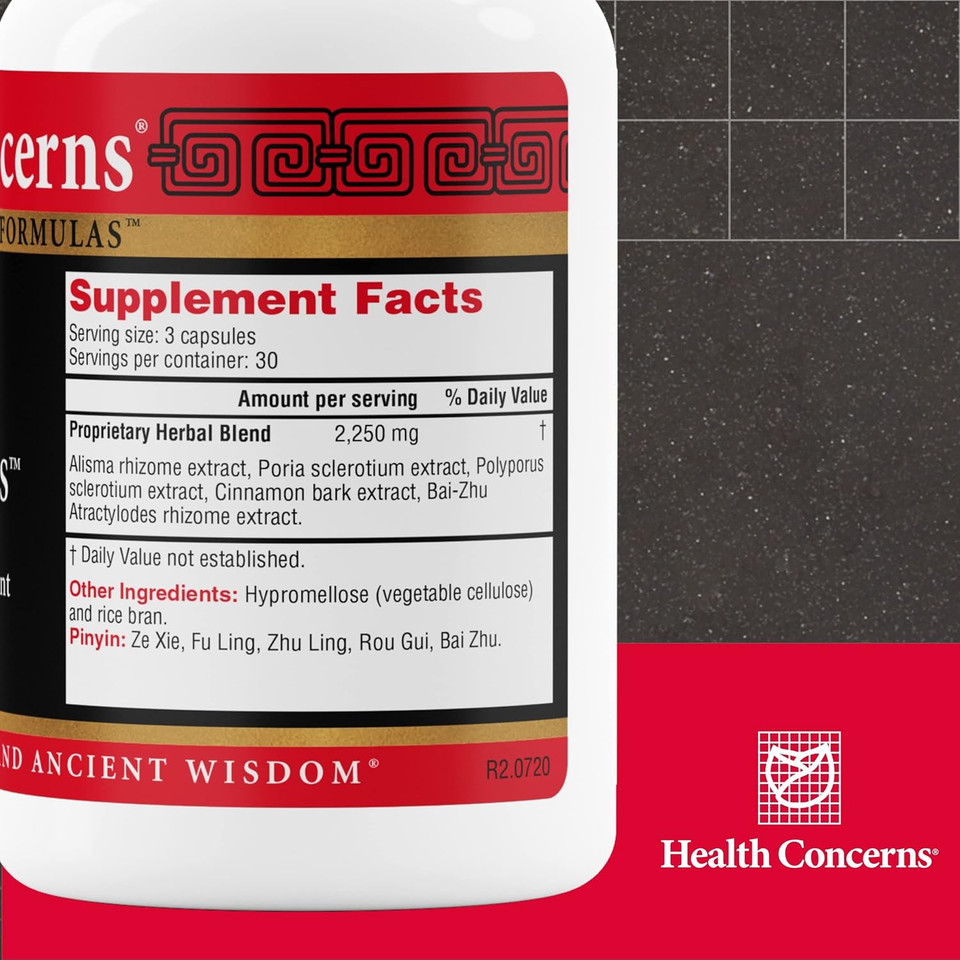 Health Concerns Drain Dampness  Kidney Support  Water Retention Relief  Chinese Herbal Formula With Alisma, Poria, Polyporus, Cinnamon  2250 Mg Of A Proprietary Herbal Blend  90 Capsules