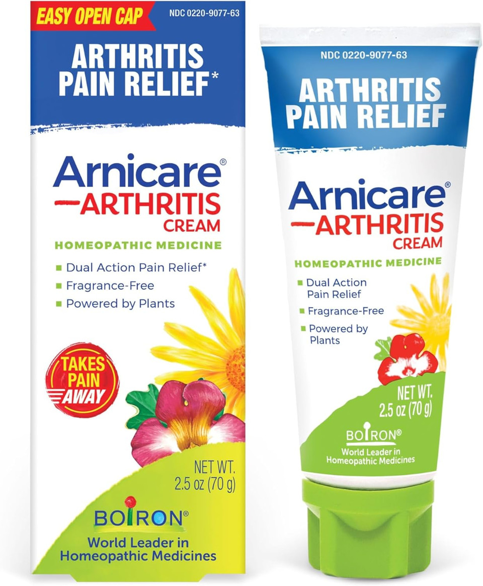 Boiron Arnicare Arthritis Cream For Pain Relief Of Knees, Hands, Wrists, Elbows, Joints & Muscles  Quickly Absorbed & Fragrance-Free  2.5 Oz
