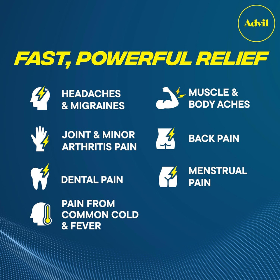 Advil Liqui-Gels Pain Reliever And Fever Reducer, Pain Medicine For Adults With Ibuprofen 200Mg For Headache, Backache, Menstrual Pain And Joint Pain Relief - 40 Liquid Filled Capsules