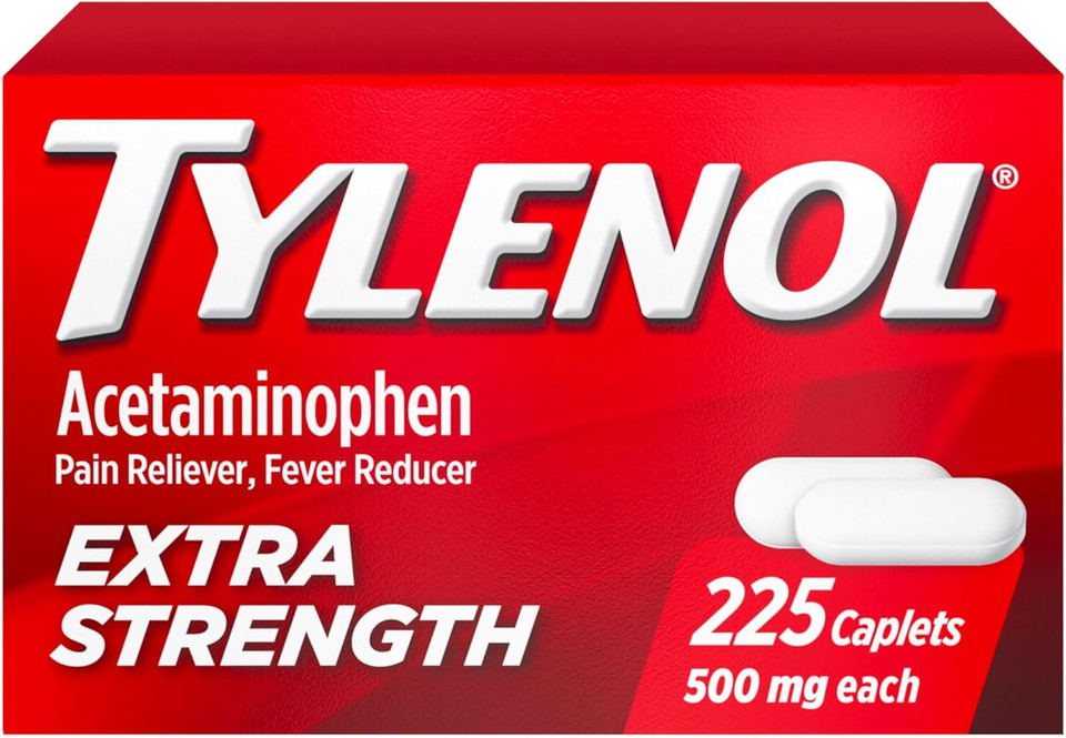 Tylenol Extra Strength 500 Mg Acetaminophen Caplets, Pain Reliever & Fever Reducer, Acetaminophen For Minor Arthritis Pain, Headache, Backache & Toothache, Value Size, 225 Ct