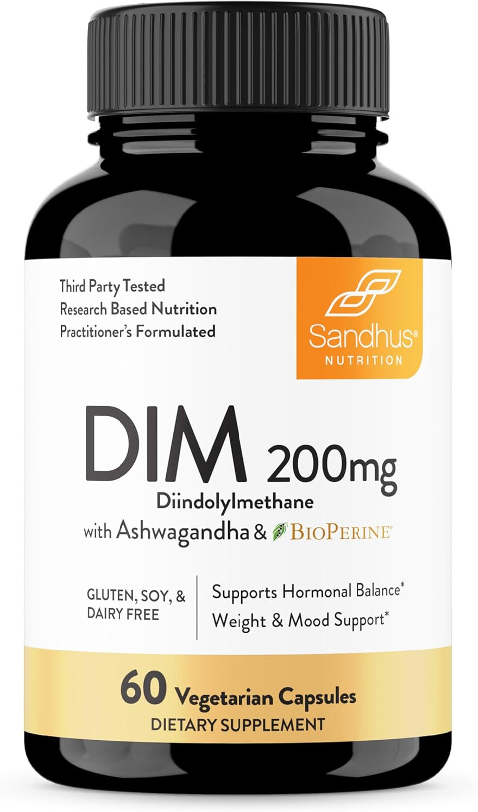 Sandhu'S Dim Supplement 200 Mg -60 Capsules - Diindolymethane With Ashwagandha & Bioperine Hormone Balance For Women & Men, Hormonal Acne Supplements