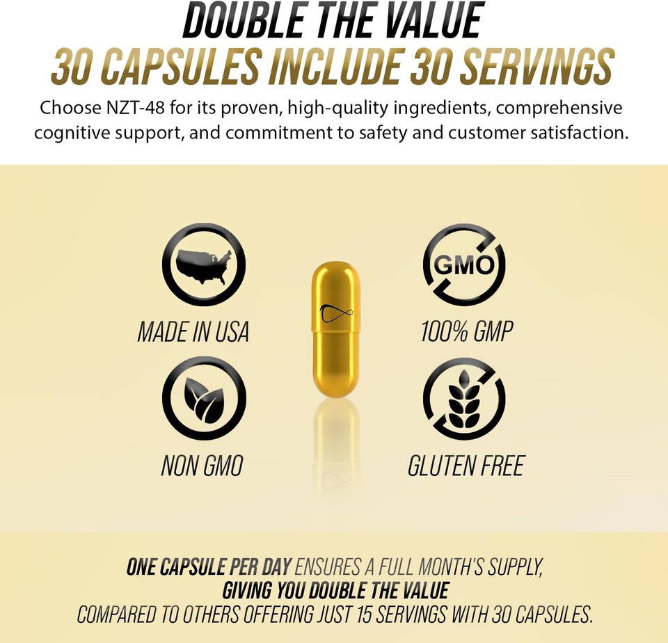 Nzt-48 Brain Booster | Nootropic Brain Supplements For Memory And Focus | Premium Natural Energy Supplement With Caffeine, Phosphatidylserine, Vitamins B6 & B12, Ashwagandha | 30 Servings Nzt-48 Brain Booster | Nootropic Brain Supplements For Memory And Focus | Premium Natural Energy Supplement With Caffeine, Phosphatidylserine, Vitamins B6 & B12, Ashwagandha | 30 Servings