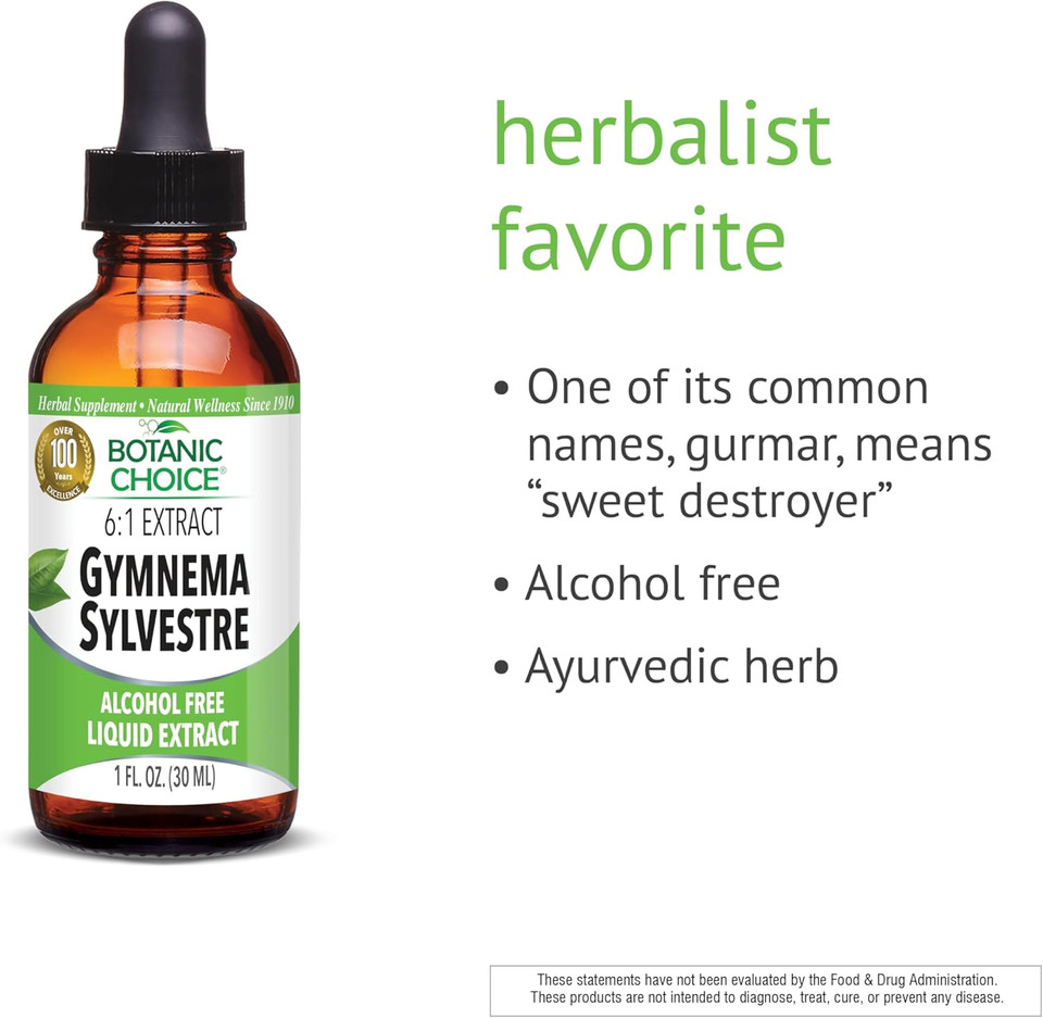 Gymnema Sylvestre-Liquid Extract, Alcohol Free, Gluten Free, Non-Gmo, Dropper, Bottle- 1 Oz