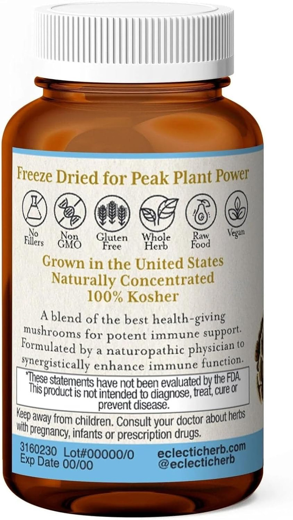 Eclectic Institute Mycetoblend Immune-Supporting Non-Gmo Mushroom Blend | 60 Ct (575 Mg)