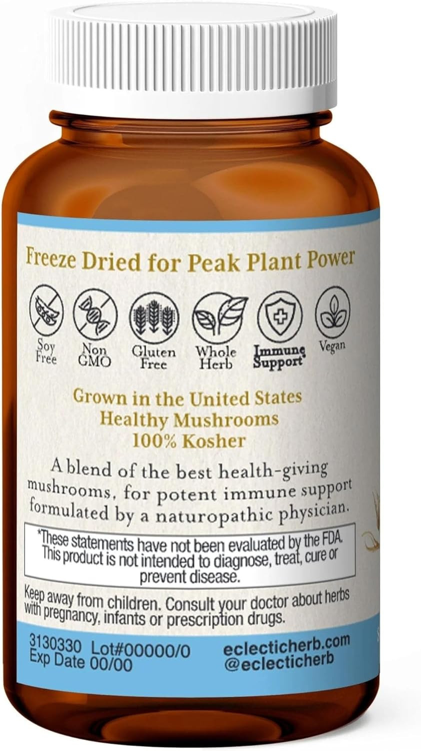 Eclectic Original 7 Mushrooms Freeze Dried Vegetables, Green, 30 Count