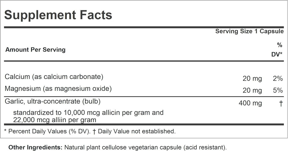 Andrew Lessman Garlic Extract 60 Capsules - Promotes Heart And Cardiovascular Health. Protective Sulfur-Based Compounds. Pure, Gentle, Odorless. No Aftertaste, No Stomach Upset, No Additives